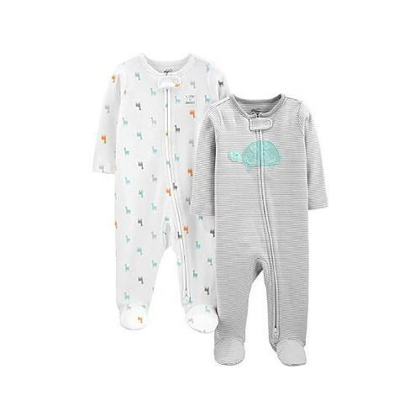 Simple Joys by Carter's Unisex-Baby 2-Pack Christmas Fleece Footed Sleep and 